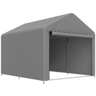 Outsunny Σπιτάκι Κήπου 2x2,4 m Αδιάβροχο, Με Πόρτα Ρολλού και Μεταλ...