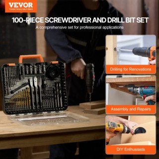 VEVOR  Σετ Τρυπανιών & Κατσαβιδιών 100τμχ με Θήκη Πολλαπλών Χρήσεων...