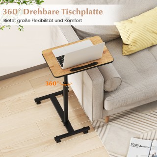 Costway Ρυθμιζόμενο Τραπέζι Κλίνης 52 x 33 x 112 cm με Τροχούς και ...