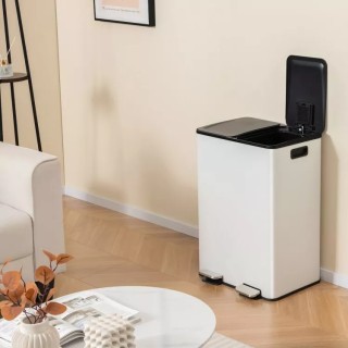 Διπλός Κάδος Απορριμμάτων με 2 Διαμερίσματα Αποσμητικού & Καπάκια S...