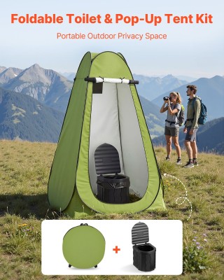 VEVOR Φορητή Τουαλέτα με Σκηνή Ιδιωτικότητας, 150kg, Αναδιπλούμενη ...