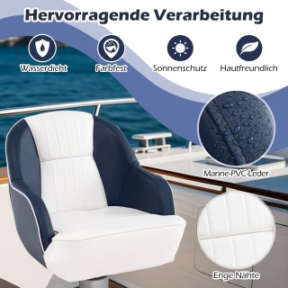 Costway Άνετη Καρέκλα Σκαφών από Αδιάβροχο PVC Δέρμα 59x55x51 cm NP...