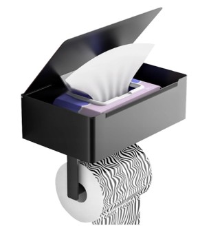 Κρεμάστρα χαρτιού υγείας με ράφι για μαντηλάκια, μαύρο loft WC 5907...