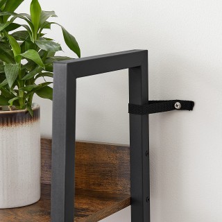 VASAGLE Στενή Ραφιέρα Σκάλας για Μικρούς Χώρους, 5 Ράφια, Ρουστίκ Κ...