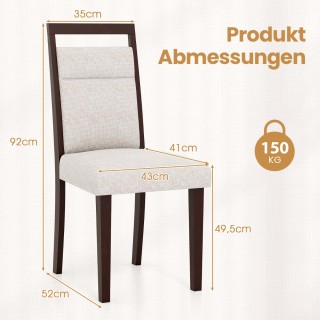 Costway Σετ 2 Πολυθρόνων Τραπεζαρίας με Επένδυση Καθίσματος & Ρυθμι...