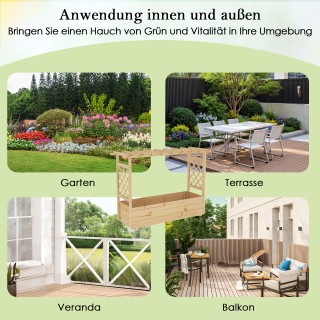 Costway Υπερυψωμένο Κρεβάτι με Πέργκολα & Κρεμαστή Στέγη - Φυτευτικ... Costway Υπερυψωμένο Κρεβάτι με Πέργκολα & Κρεμαστή Στέγη - Φυτευτικ...