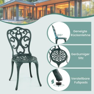 Costway Σετ Κήπου 3 Τεμαχίων από Αλουμίνιο με Τραπέζι και 2 Καρέκλε...