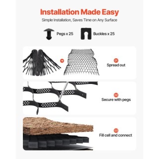 VEVOR Πλέγμα Εδάφους 2 ιντσών για Ενίσχυση Δρόμου JDWG2INCH1644S7N7...