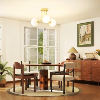 HOMCOM Ρετρό Φωτιστικό Οροφής με 3 Σημεία Φωτισμού G9, 42x42x26.5 c...