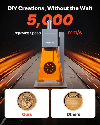 VEVOR Φορητός Χαράκτης Λέιζερ 12W, Ταχύτητα 5000 mm/s, Χάραξη Ακριβ...