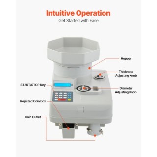 VEVOR Επαγγελματικός Μετρητής Κερμάτων με Οθόνη LED ικανός για 1100... VEVOR Επαγγελματικός Μετρητής Κερμάτων με Οθόνη LED ικανός για 1100...