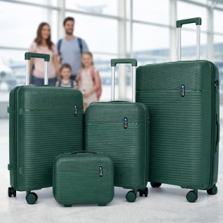 PROVITERA Σετ 3+1 Βαλίτσες Σκληρές με Beauty Case Τρόλεϊ Πράσινο Ελ...