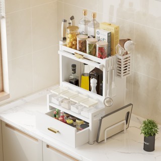 BAKAJI Ράφι Ντουλάπι Οργανωτής Μπαχαρικών με Βιτρίνα και Συρτάρι Λε...