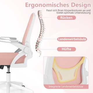 Costway Εργονομική Καρέκλα Γραφείου με Αναδιπλούμενα Μπράτσα και Λε...