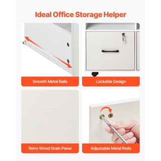 VEVOR Κινητό Ξύλινο Ντουλάπι Αρχειοθέτησης με Ρυθμιζόμενα Ράφια MZH... VEVOR Κινητό Ξύλινο Ντουλάπι Αρχειοθέτησης με Ρυθμιζόμενα Ράφια MZH...