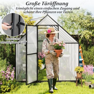 Costway Περπατήσιμο Θερμοκήπιο Κήπου με Κάλυμμα PVC & Πλαίσιο Αλουμ...