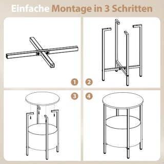 Costway Στρογγυλό Επιτραπέζιο με Αποσπώμενο Καλάθι Αποθήκευσης και ...