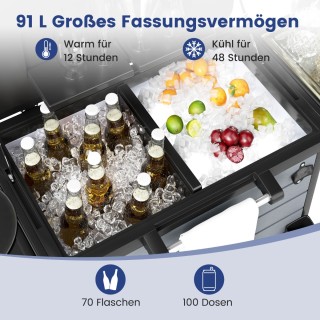 Costway Καρότσι Σερβιρίσματος με Πλαϊνά Ράφια, Ανοιχτήρι & Κρεμάστρ...