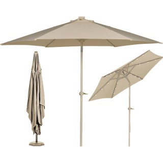 BAKAJI Ομπρέλα Κήπου Βεράντας Μπεζ με 18 LED και Κεντρικό Πάσσαλο Ε... BAKAJI Ομπρέλα Κήπου Βεράντας Μπεζ με 18 LED και Κεντρικό Πάσσαλο Ε...