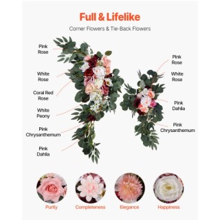 VEVOR Σετ Τεχνητών Λουλουδιών Γάμου Ροζ με 2 Λουλούδια & 2 Υφάσματα... VEVOR Σετ Τεχνητών Λουλουδιών Γάμου Ροζ με 2 Λουλούδια & 2 Υφάσματα...