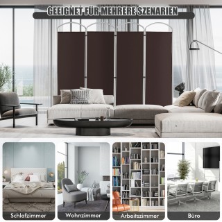 Costway Τετράπτυχη Καφέ Χωριστική Παράβαν για το Σπίτι JV10726CF Costway Τετράπτυχη Καφέ Χωριστική Παράβαν για το Σπίτι JV10726CF