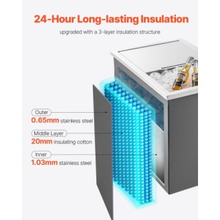 VEVOR Ανοξείδωτος Κάδος Πάγου 27.1L QRSCBC201BXGYNI9J002V0