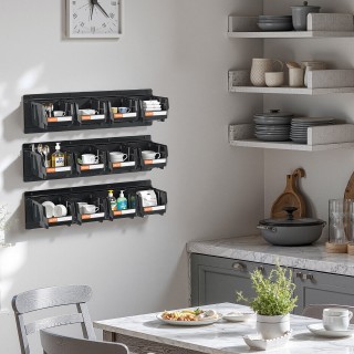 VEVOR Επιτοίχια Αποθηκευτικά Κουτιά, 12 Πλαστικά Δοχεία & 3 Μεταλλι...