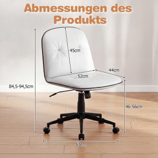 Costway Καρέκλα Γραφείου από Συνθετικό Δέρμα, Περιστρεφόμενη, με Ρυ...