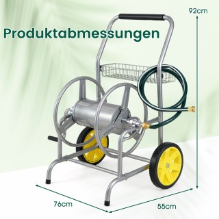 Costway Μεταλλικό Καρότσι για Λάστιχο Κήπου – Ασημί, 70μ Χωρητικότ... Costway Μεταλλικό Καρότσι για Λάστιχο Κήπου – Ασημί, 70μ Χωρητικότ...