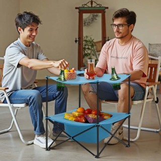 VEVOR Πτυσσόμενο Φορητό Τραπέζι Camping με 4 Θήκες Ποτηριών NJBKHWZ...