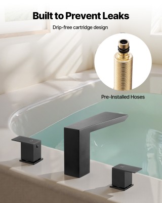 VEVOR Μαύρος Ματ Ρωμαϊκός Βρύση Μπανιέρας (200 x 230 x 72 mm) DFPTK...