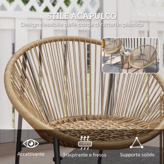 Outsunny Σετ Κήπου 3 Τεμαχίων από Ρατάν και Ατσάλι με 2 Καρέκλες με... Outsunny Σετ Κήπου 3 Τεμαχίων από Ρατάν και Ατσάλι με 2 Καρέκλες με...