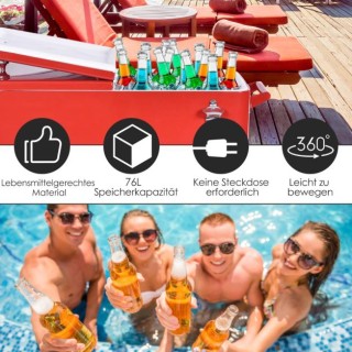 Φορητό Ψυγείο με Ρόδες 76L Χρώματος Κόκκινο COSTWAY OP2979 Φορητό Ψυγείο με Ρόδες 76L Χρώματος Κόκκινο COSTWAY OP2979