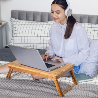 Costway Δίσκος Laptop από Μπαμπού με Ρυθμιζόμενα Πόδια και Κεκλιμέν... Costway Δίσκος Laptop από Μπαμπού με Ρυθμιζόμενα Πόδια και Κεκλιμέν...