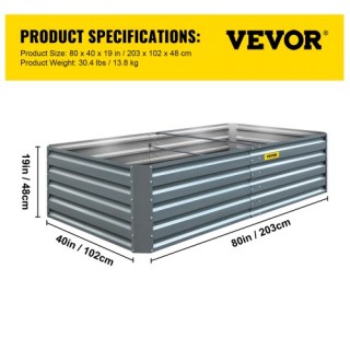 VEVOR Γαλβανισμένο Μεταλλίκο Κιβώτιο Κήπου 80x40x19 για Λαχανικά κα... VEVOR Γαλβανισμένο Μεταλλίκο Κιβώτιο Κήπου 80x40x19 για Λαχανικά κα...