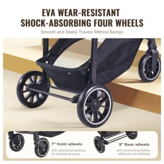 VEVOR  Σετ Καροτσιού με Κάθισμα Αυτοκινήτου και Πάρκο Μωρού Φούξια ...