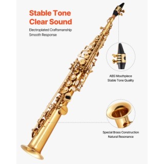 VEVOR Σαξόφωνο Σοπράνο Σι Μπεμόλ με Θήκη και Επιστόμιο ZGSKSGYJBDJS...