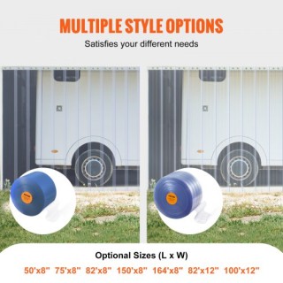 VEVOR Πόρτα PVC 82 x 12 Ρολό Ψυγείου Διάφανη Πλαστική Αυλαία  JPVC8...