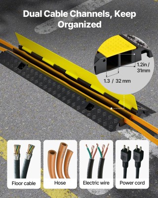 VEVOR Καλώδιο Προστασίας με Καπάκι Αναδίπλωσης, 2 Κανάλια, 32 x 31 ...