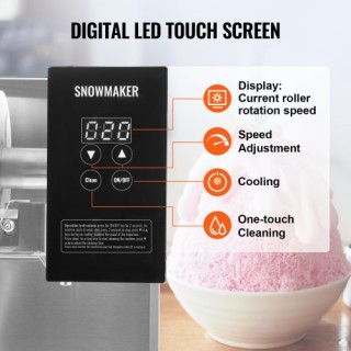 VEVOR  Εμπορική Μηχανή Πάγου Snowflake 276LBS/24H Ανοξείδωτη για Πα...