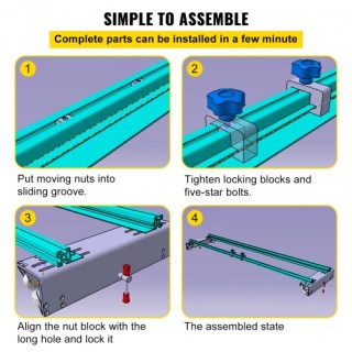 VEVOR Οδηγός Φρέζας 152.4cm για Ξυλουργική  XBJHGYCYSDS643WCHV0