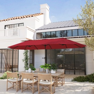 Outsunny Διπλή Ομπρέλα με Αεραγωγούς και Μανιβέλα, από Μέταλλο και ... Outsunny Διπλή Ομπρέλα με Αεραγωγούς και Μανιβέλα, από Μέταλλο και ...