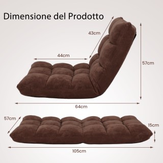 Costway Πτυσσόμενη Καρέκλα Δαπέδου με Ρυθμιζόμενη Πλάτη και Κοραλλέ... Costway Πτυσσόμενη Καρέκλα Δαπέδου με Ρυθμιζόμενη Πλάτη και Κοραλλέ...