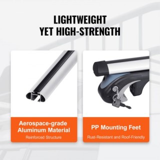 VEVOR Οριζόντια Μπάρα Οροφής 52 για Οχήματα με Ανυψωμένες Πλευρικές...