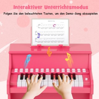Costway Μίνι Ψηφιακό Πιάνο 25 Πλήκτρων για Παιδιά με Ρυθμιζόμενη Τα...