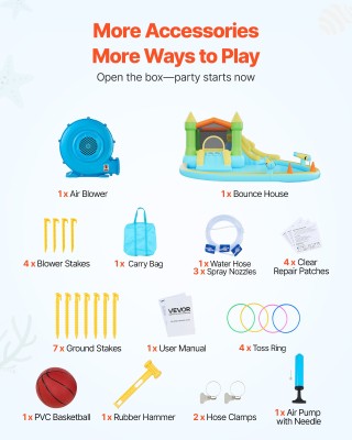 VEVOR Φουσκωτό Αναπήδημα Κάστρο με Τσουλήθρα Νερού & Πισίνα για Παι... VEVOR Φουσκωτό Αναπήδημα Κάστρο με Τσουλήθρα Νερού & Πισίνα για Παι...