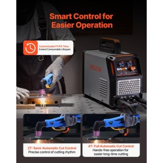 VEVOR Κόφτης Πλάσματος 60A με Μη-Επαφική Πιλοτική Καύση, Ψηφιακή Οθ...