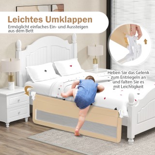 Costway 180 εκ. Μπεζ Πτυσσόμενο Κάγκελο Κρεβατιού με Ζώνες Ασφαλεία... Costway 180 εκ. Μπεζ Πτυσσόμενο Κάγκελο Κρεβατιού με Ζώνες Ασφαλεία...