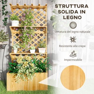 Outsunny Ζαρντινιέρα με Πέργκολα για Αναρριχώμενα Φυτά, Οπές Αποστ... Outsunny Ζαρντινιέρα με Πέργκολα για Αναρριχώμενα Φυτά, Οπές Αποστ...