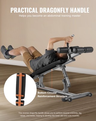 VEVOR Ημιεπαγγελματικός Πάγκος Κοιλιακών, Ρυθμιζόμενος, με Λαβή Αντ...